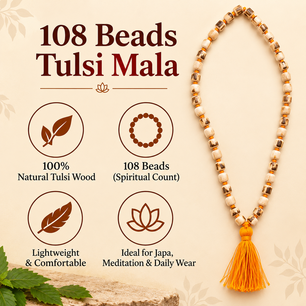 100% Pure Tulsi Mala – 108Beads Tulsi Mala