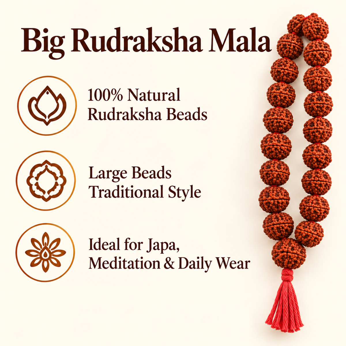 Rudraksha Mala – Big Rudraksha Mala Features