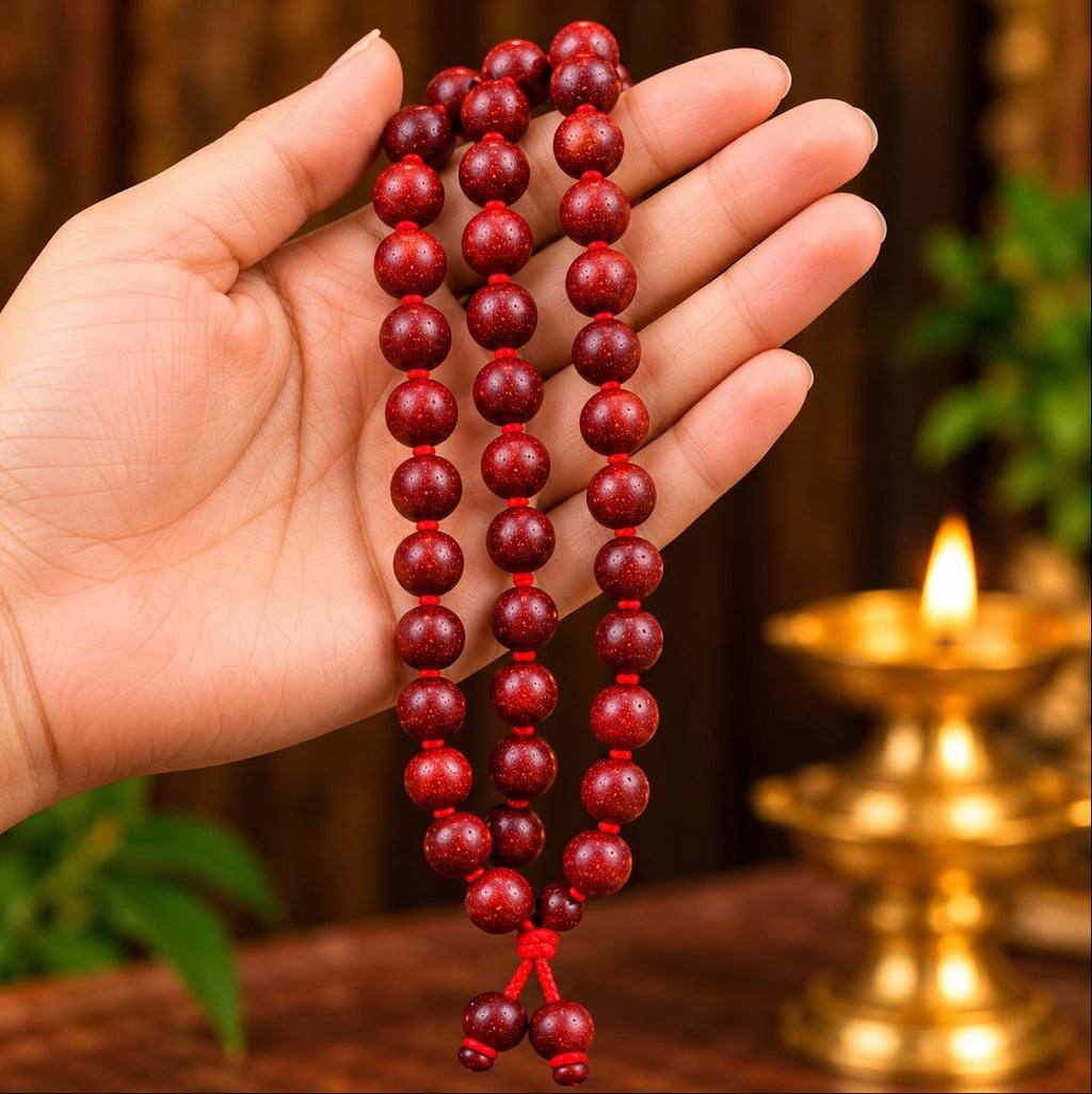 Red Sandalwood Jaap Mala – KARNIKAA 3 Mala 04