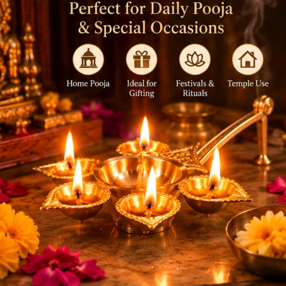5-Cup Aarti Diya – KARNIKAA 5 Cup Aarti Diya 05