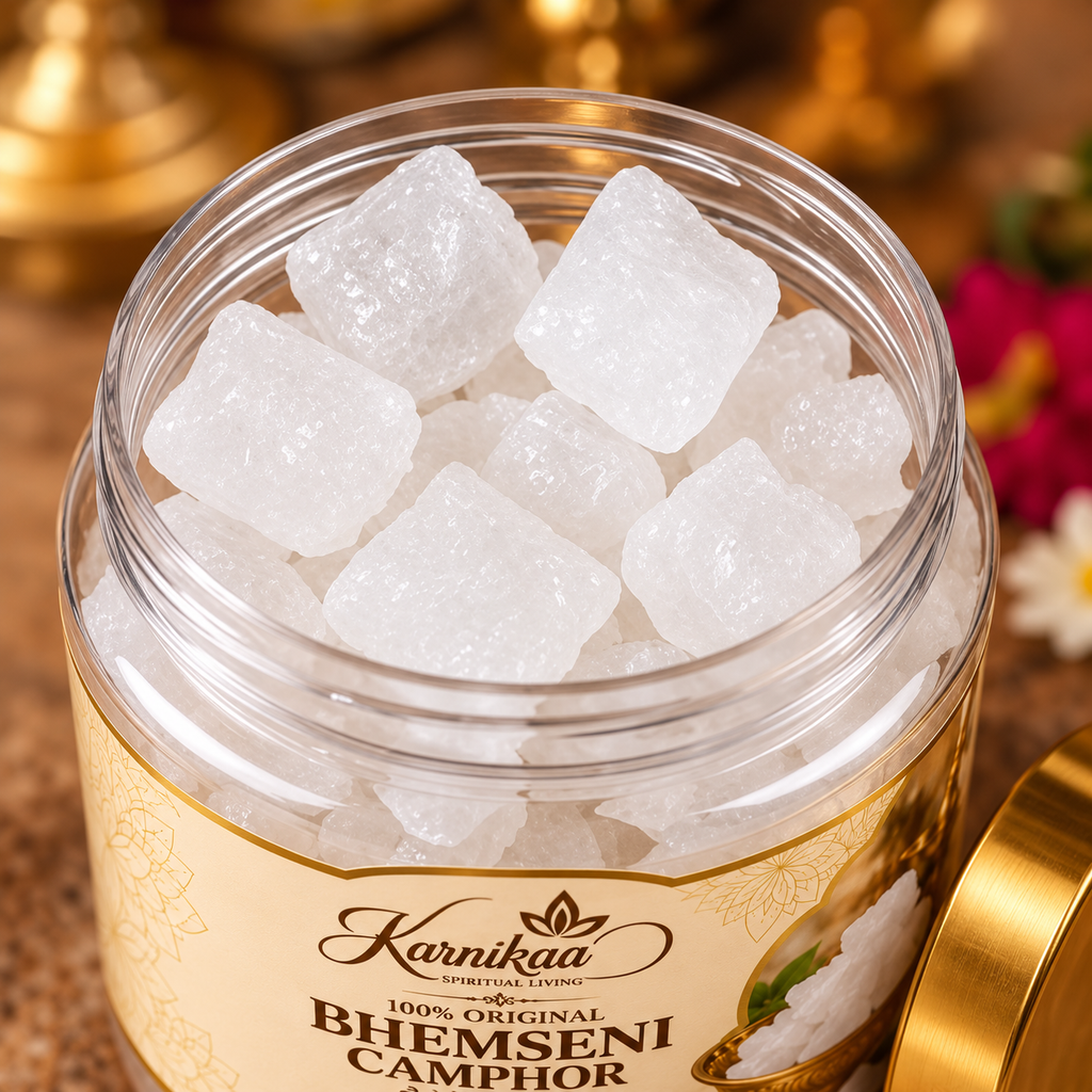 100% Pure Bhimseni Camphor (Kapoor) – Karnikaa Bhemseni Camphor Jar