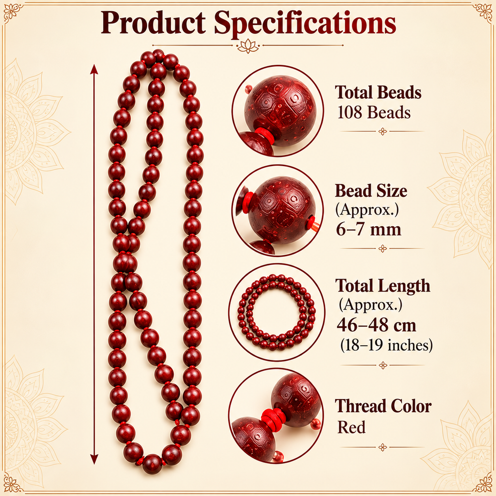 Red Sandalwood Jaap Mala – Red Wooden Mala Product Specifications ee2a9a0a 1d94 46c1 ac27 fd171999ab59