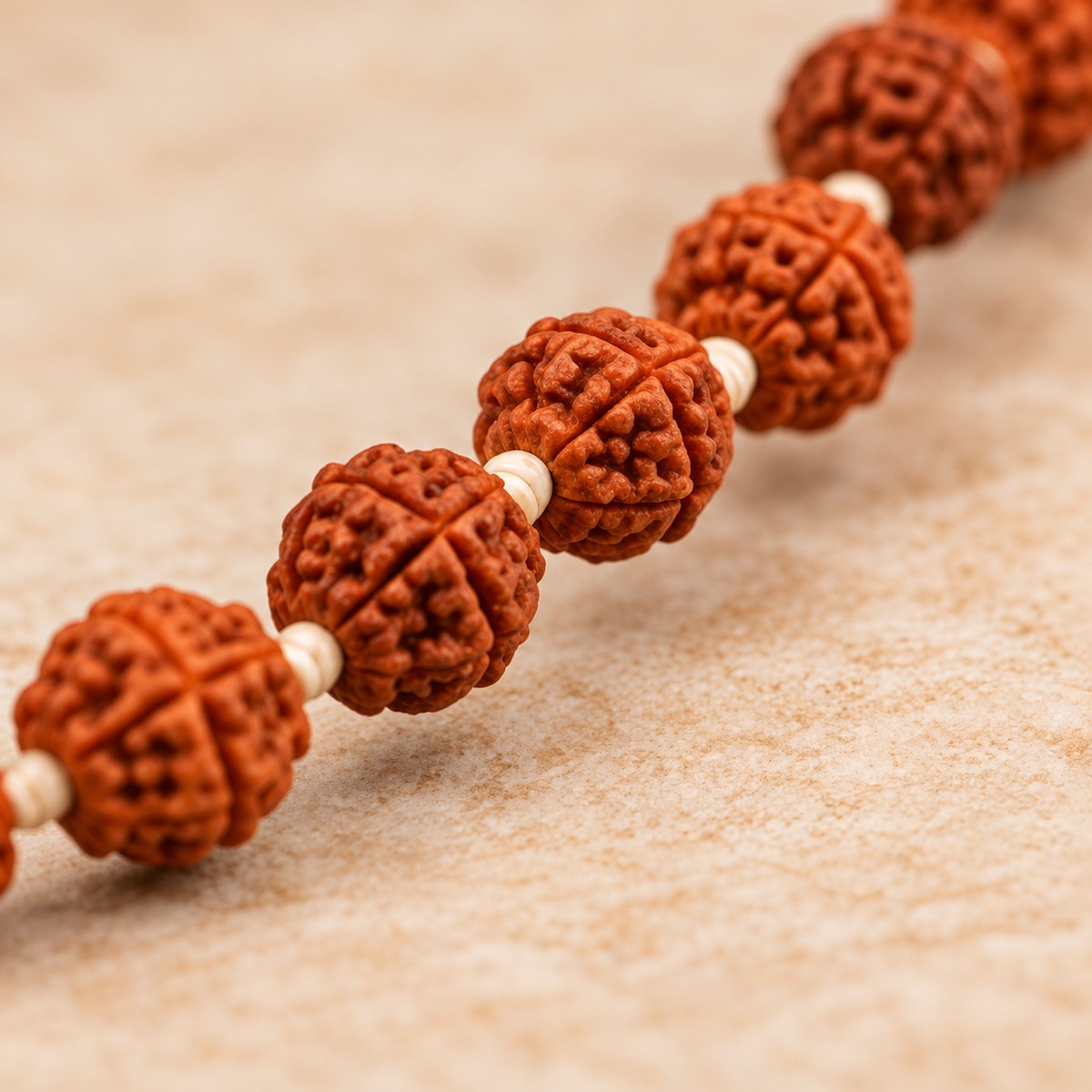 Rudraksha Mala – Rudraksha Malaon Warm Marble