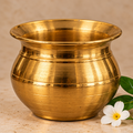 KARNIKAA puja lota product image – Traditional Brass Pot with Floral Accent